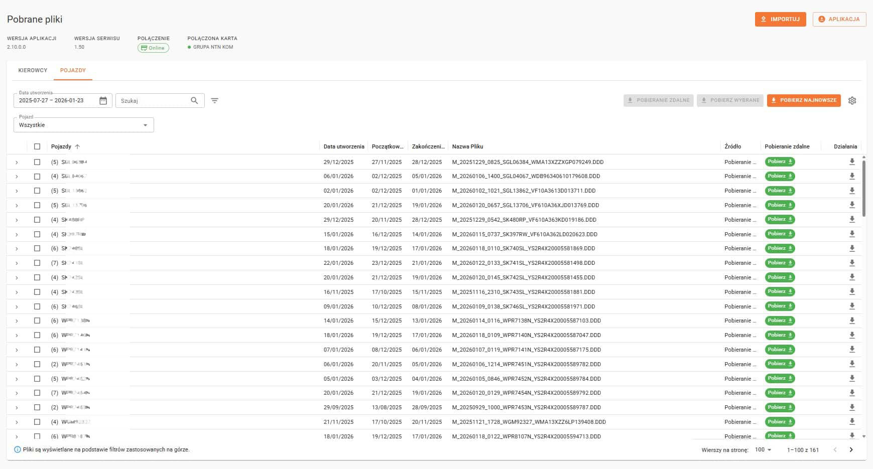 System Cartrack do zdalnego sprawdzania plików DDD