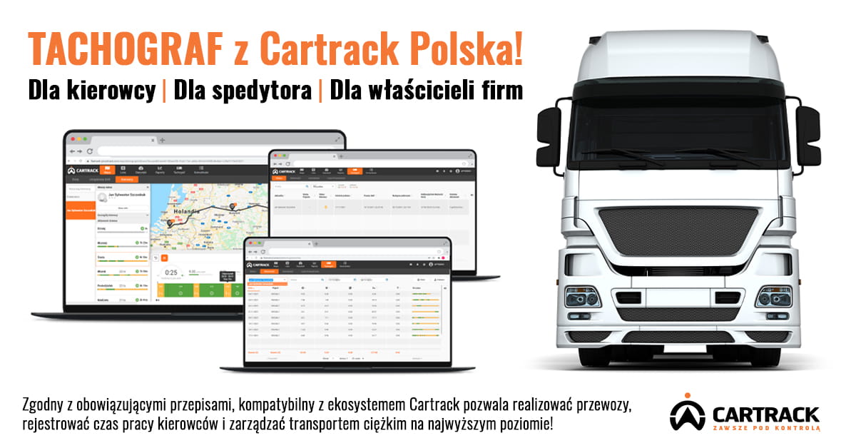 System cartrack i tachograf do samochodu dostawczego do 3,5 t