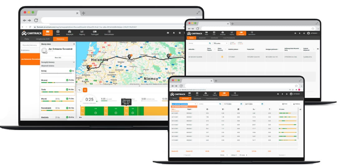 System cartrack i tachograf do samochodu dostawczego do 3,5 t